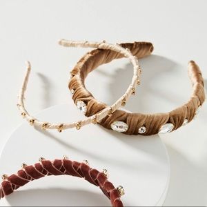 Anthropologie 2 velvet headbands
